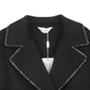 Black Wool Large Collar Coats - SHIMENG