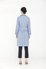 Blue Belted Double Breasted Trench Coat - SHIMENG