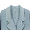 Blue Green Long Double Breasted Wool Coats - SHIMENG