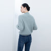 Blue-green Oversize Woolen Sweater - SHIMENG