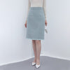Blue-green Tweed Midi Skirt - SHIMENG