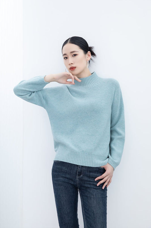 Blue Green Wool Sweater - SHIMENG