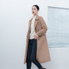 Camel Double Breasted Long Wool Overcoats - SHIMENG