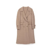 Camel Double Breasted Long Wool Overcoats - SHIMENG