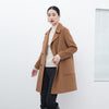 Camel Double Breasted Wool Coat - SHIMENG