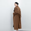 Camel Double Breasted Wool Coats with Belt - SHIMENG