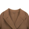 Camel Double Breasted Wool Coats with Belt - SHIMENG