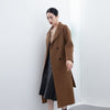 Camel Double Breasted Wool Coats with Belt - SHIMENG