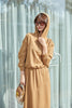 Camel Drawstring Crop Hoodie Sweatshirt - SHIMENG