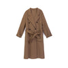 Camel Long Double Breasted Wool Coats - SHIMENG