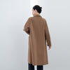 Camel Long Double Breasted Wool Coats - SHIMENG