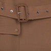 Camel Long Trench Coats With Metal Buttons - SHIMENG