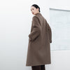 Camel Long Wool Coats - SHIMENG