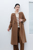 Camel Long Wool Coats with Belt - SHIMENG