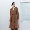 Camel Long Wool Coats with Belt - SHIMENG