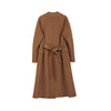 Camel Long Wool Coats with Belt - SHIMENG