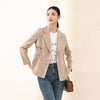 Camel Short Double Breasted Trench Coats - SHIMENG