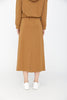 Camel Split Elastic Waist Maxi Skirt - SHIMENG