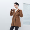 Camel Wool Coats With Belt - SHIMENG