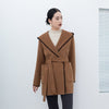 Camel Wool Coats With Belt - SHIMENG