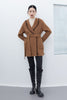 Camel Wool Coats With Belt - SHIMENG