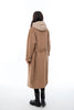 Camel Wool Trench Coat with Waistband - SHIMENG