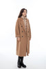 Camel Wool Trench Coat with Waistband - SHIMENG