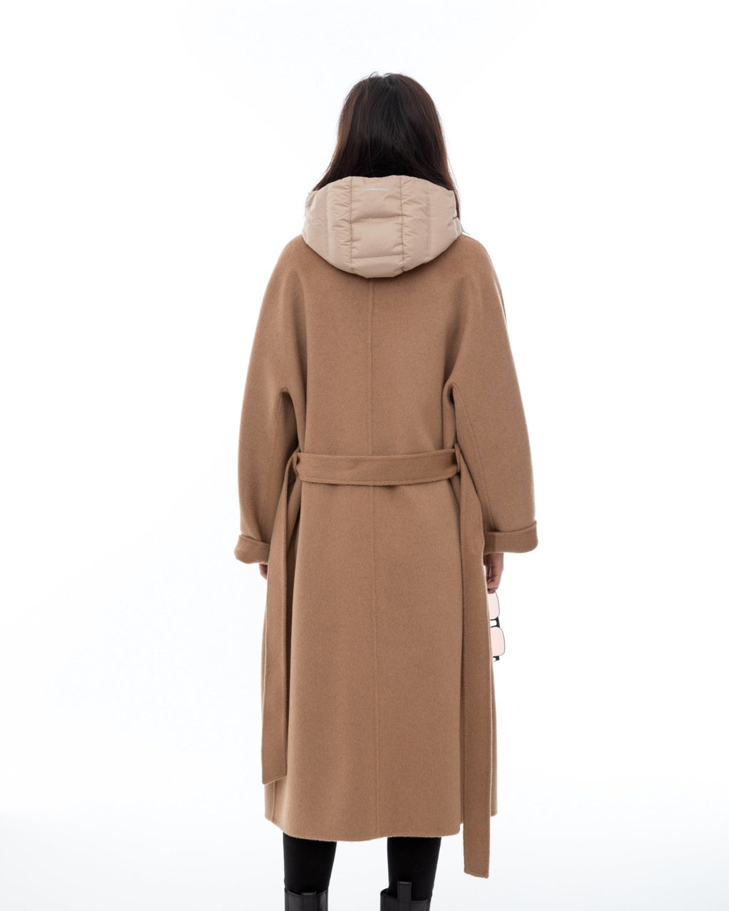 Camel Wool Trench Coat with Waistband - SHIMENG