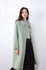 Citron Green Double-sided Wool Long Trench Coat - SHIMENG