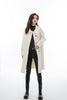 Cozy White Double Wool Trench Coat with Horn Button - SHIMENG