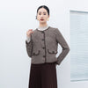 Dark Brown Checkerboard Pattern Coats - SHIMENG