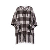 Dark Brown Grid Pattern Tassel Cloak Coats - SHIMENG