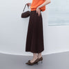 Dark Brown High Waist Pleated Skirts - SHIMENG