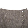 Dark Brown Irregular Split Wool Midi Skirts - SHIMENG