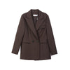 Dark Brown Lapel Collar Suit Blazer - SHIMENG