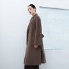 Dark Brown Long Wool Overcoats Coats - SHIMENG