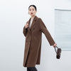 Dark Brown Long Wool Trench Coat - SHIMENG