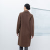 Dark Brown Long Wool Trench Coat - SHIMENG