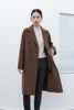 Dark Brown Long Wool Trench Coat - SHIMENG