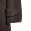 Dark Brown Short Belted Lapel Wool Winter Coat - SHIMENG