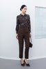 Dark Brown Straight Leg Pants - SHIMENG