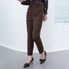 Dark Brown Straight Leg Pants - SHIMENG