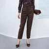 Dark Brown Straight Leg Pants - SHIMENG