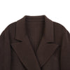 Dark Brown Wool Double Breasted Long Coat - SHIMENG