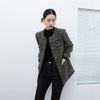 Dark Green Rhombus Pattern Coats - SHIMENG