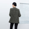 Dark Green Rhombus Pattern Coats - SHIMENG