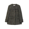 Dark Green Rhombus Pattern Coats - SHIMENG