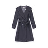 Dark Grey Belted Lapel Trench Coat - SHIMENG