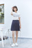 Dark Grey Pleated High Waist Skirt - SHIMENG