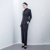 Dark Grey Stripe Suit Pants - SHIMENG